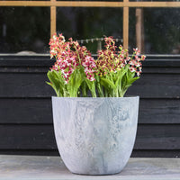 Artstone pot de fleurs Bola rond gris - Pot pour l'intérieur et l'extérieur