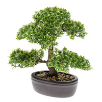 Plante artificielle Bonsai Ficus avec cache-pot marron