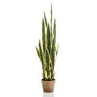 Plante artificielle Langue de belle-mère Sansevieria avec cache-pot en terre cuite