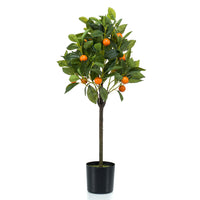 Plante artificielle Oranger Citrus avec cache-pot noir