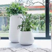 Elho pot de fleurs haut Pure cone rond blanc - Pot pour l'intérieur et l'extérieur
