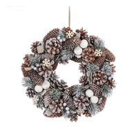 Couronne de Noël artificielle incl. décorations de Noël Blanc