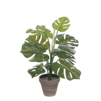 Plante artificielle Plante à trous Monstera Avec cache-pot rond en céramique
