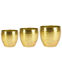 3x pots de fleurs TS Kody ronds dorés - pour l'intérieur