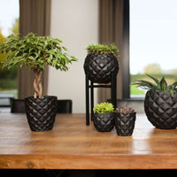 Capi Lux Heraldry pot de fleurs rond noir - Pot pour l'intérieur