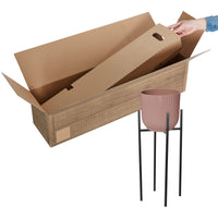 Elho pot de fleurs Vibes Fold rond rose avec table noire - Pot pour l'intérieur