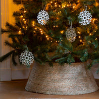 Jupe pour sapin de Noël en crin végétal crème