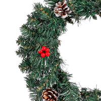 Couronne de Noël 'Creston', avec aiguilles enneigées et décorations (35 cm)