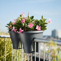 Elho jardinière Green basics flower bridge ronde noir - Pot pour l'extérieur