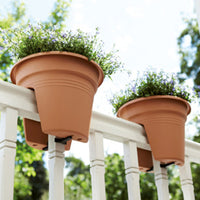 Elho Pont de fleurs Green Basics ronde- Pot pour l'extérieur Marron