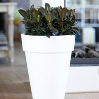 Elho pot de fleurs haut Pure rond blanc - Pot pour l'intérieur et l'extérieur